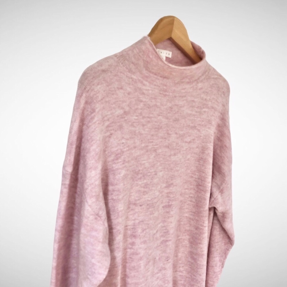 Leith Pink Cozy Mock Neck Sweater Relaxed Fit Size Medium Pink - Picture 8 of 13